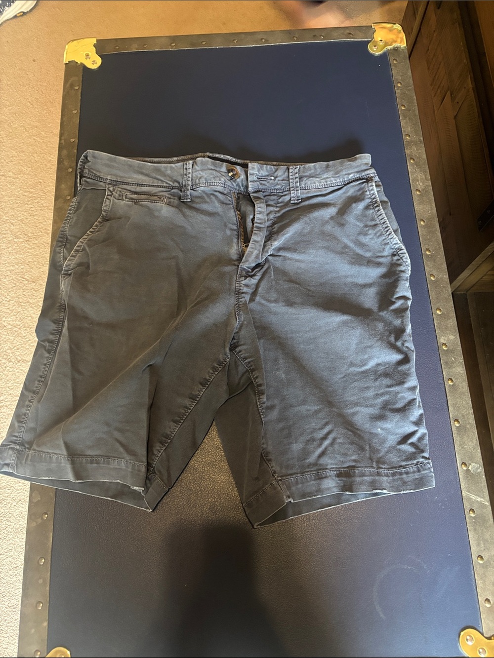 American Eagle Outfitters Men's Gray Flat-Front Chino Shorts